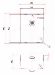 Pure.Sink Comfort PVD Copper Sink 34x40 cm (Under-mount, Flush-mount, and Over-mount) PCM3440-62