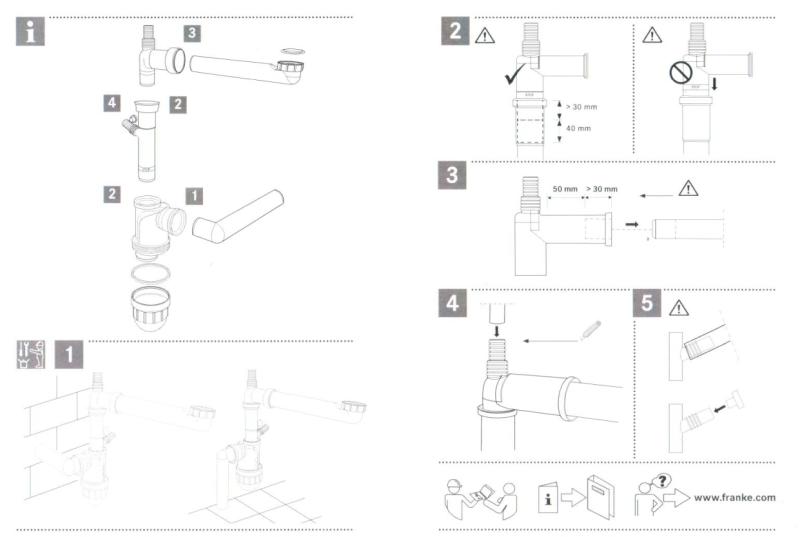 Franke save space drain siphon with dishwasher connection Spazio 112.0551.361