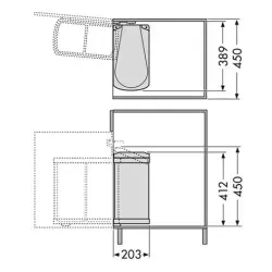 Hailo waste bin Uno 18 litre - 3418.00