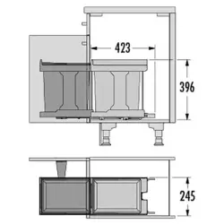 Hailo Solo built-in waste bin or cabinet size 40cm 2325