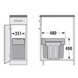 Hailo waste bin Tandem 2 x 15 litres