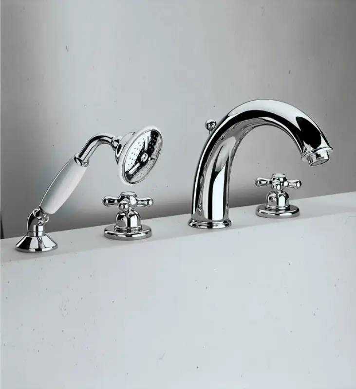 Huber Croisette 4-hole bath rim mixer Thermostatic Chrome CST7601021