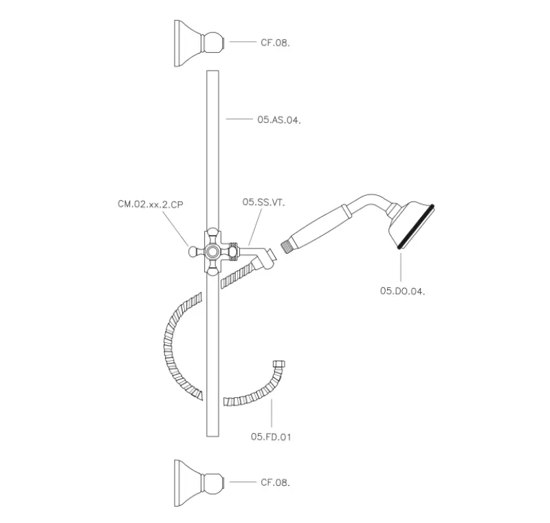 Huber Victorian Slide Rail Set Chrome 62.03H.CR